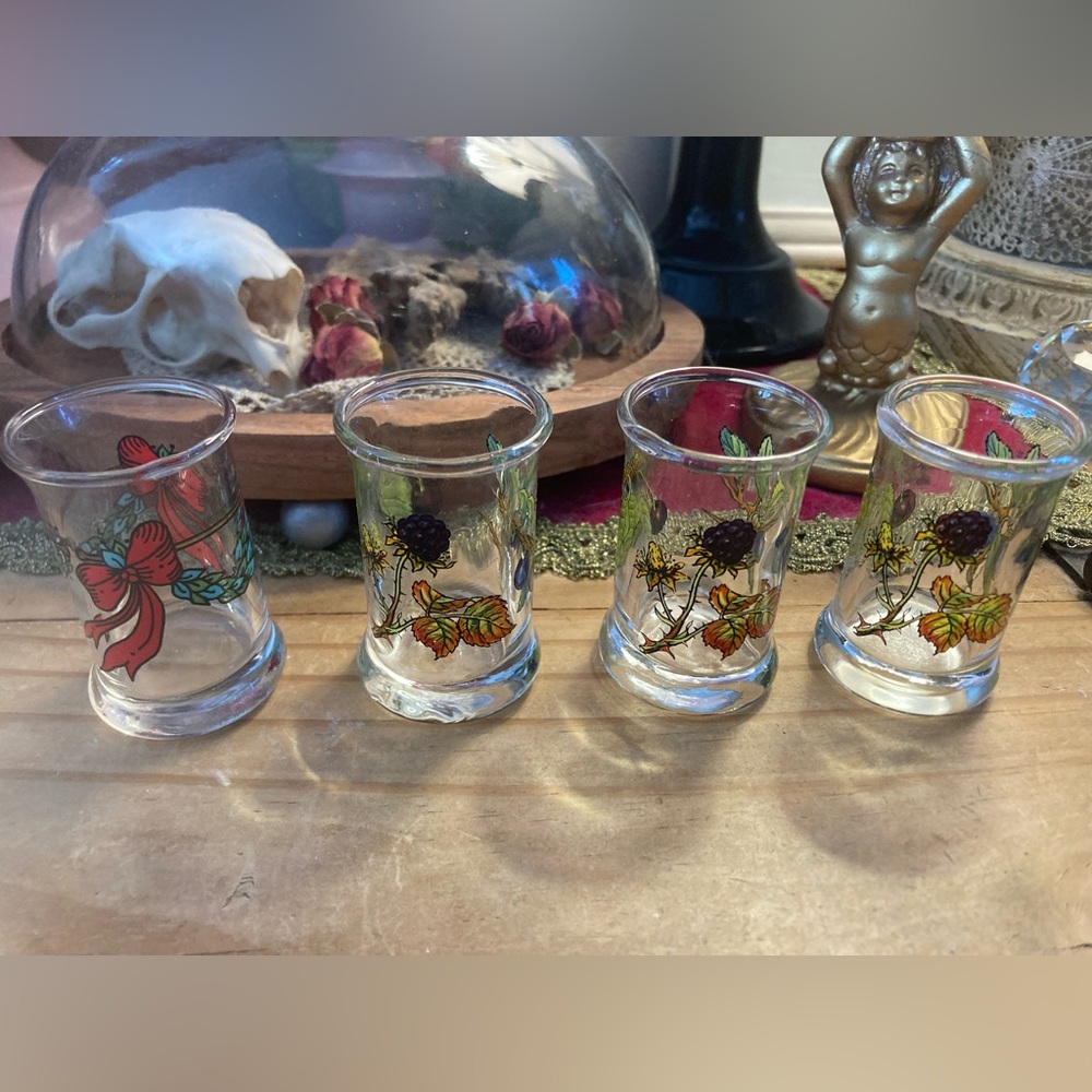 Holmegaard Vintage Floral Shot Glass Set